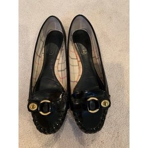 Coach black patent leather flats size 7 vintage